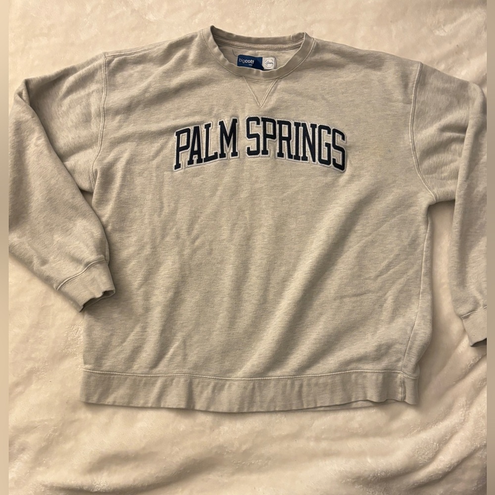Big Cotton - woman’s ‘PALM SPRINGS’ crew neck - off-white - 2XL